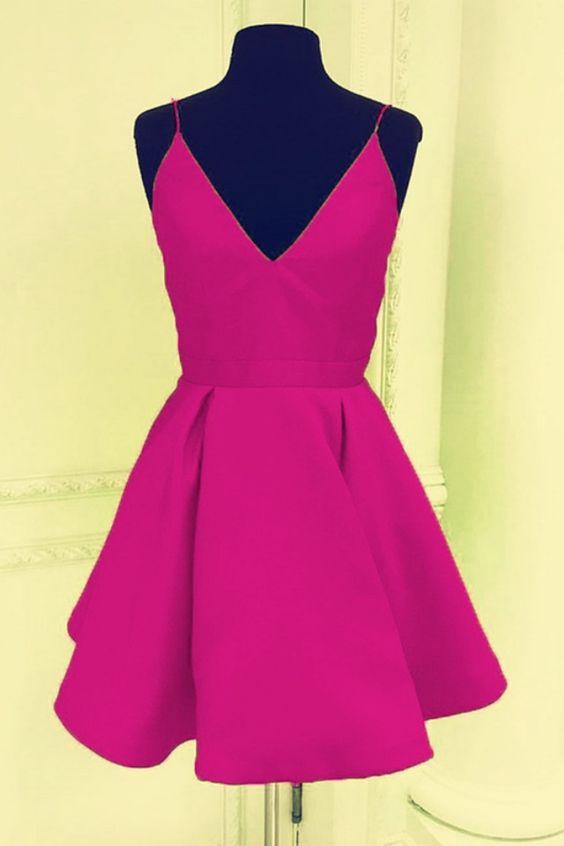 fuchisa homecoming dresses,rose pink homecoming dresses,semi formal dress cg4755