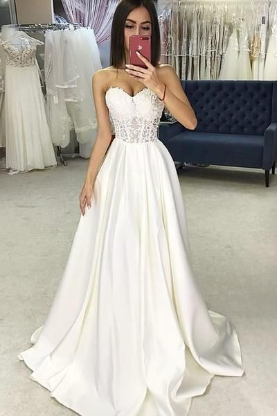 Sweetheart Sheer Lace Corset Wedding prom Dresses  cg4790