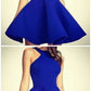 simple royal blue short homecoming dress  cg4810