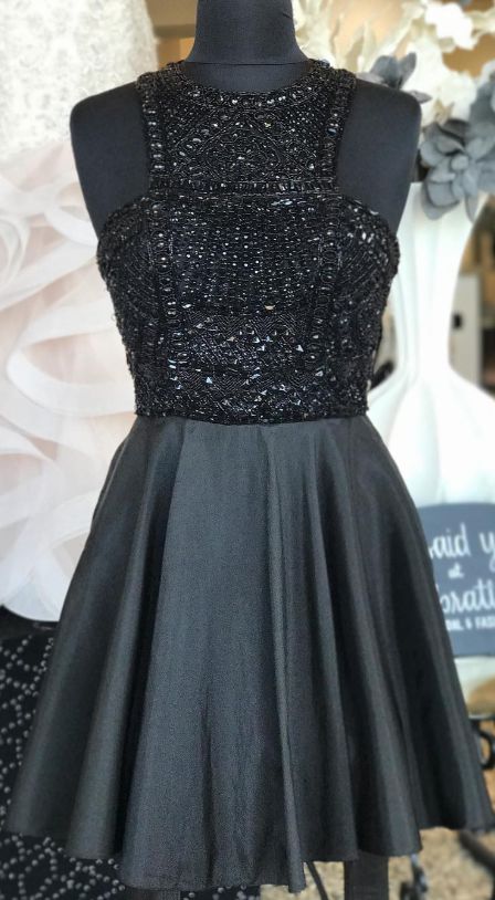 Little Black Dress, Beaded Short Black Dresses Homecoming Dresses cg48 ...