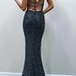 Sexy Sheath Dark Gray Prom Dresses Long Spaghetti Straps with Split Front cg4854