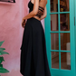 Simple black high low prom dress, black evening dress cg4902