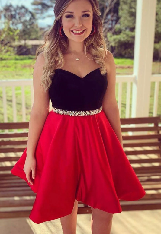 Cute sweetheart red short party dress, red homecoming dress cg4986