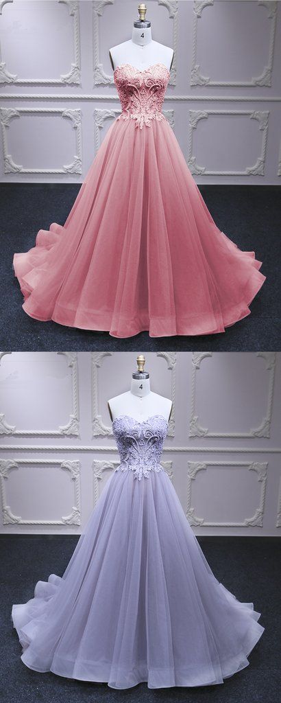Watermelon Tulle A Line Beaded Long Lace Pageant Dress, Sweet 16 Prom Dress  cg5090