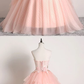 PINK SWEETHEART LACE TULLE LONG PROM GOWN PINK TULLE FORMAL DRESS cg5128