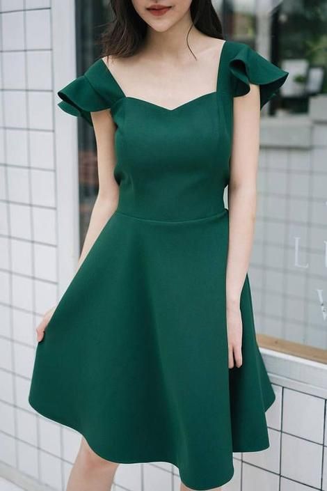 Party Dress Forest Green Dress Formal Homecoming Dress cg5168