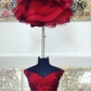 BURGUNDY TWO PIECES LACE SHORT DRESS BURGUNDY HOMECOMING DRESS cg5210