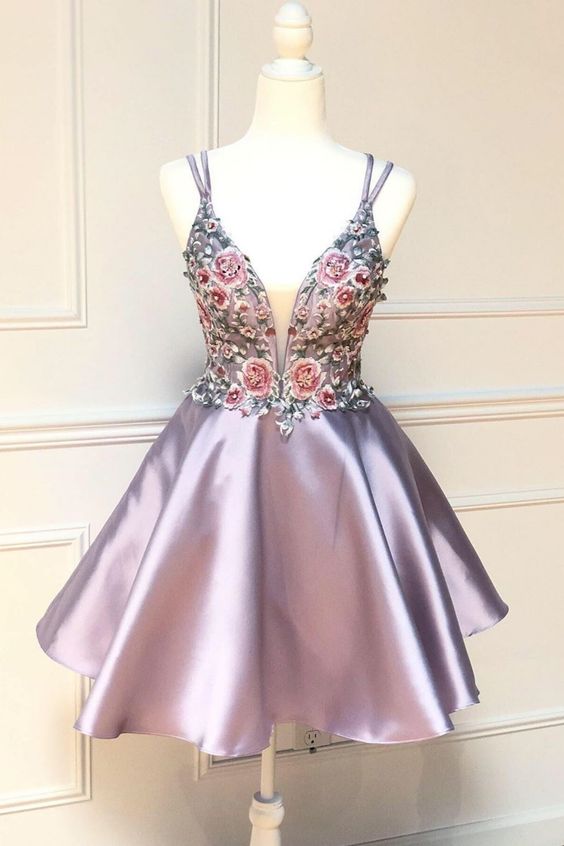 shot pink homecoming dress with floral embroidery, homecoming dress 2020 cg5224