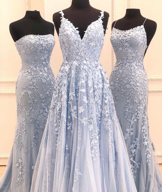 Prom Dress blue, Long Prom Dresses cg5581