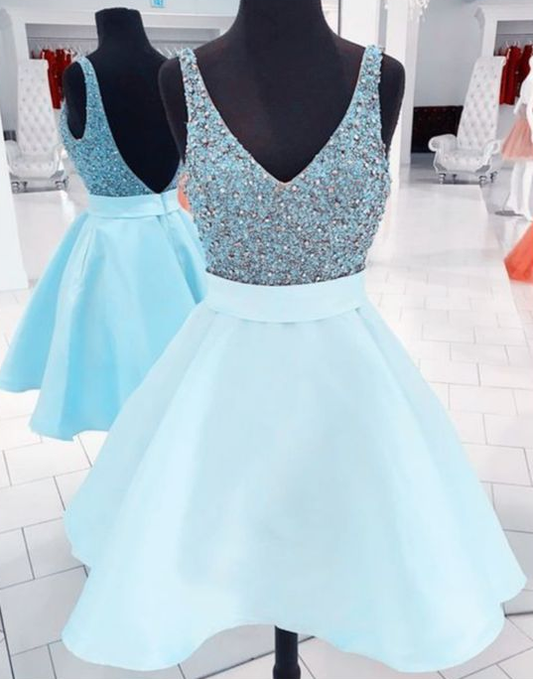 sequin beaded homecoming dress,short graduation dresses  cg5685