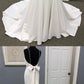 Ivory Satin Spaghetti Straps Open Back Sweet Train Wedding Dress, Formal Prom Dress  cg5690