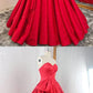 Red Satin Sweetheart Pleated A Line Prom Dress, Evening Dress  cg5695