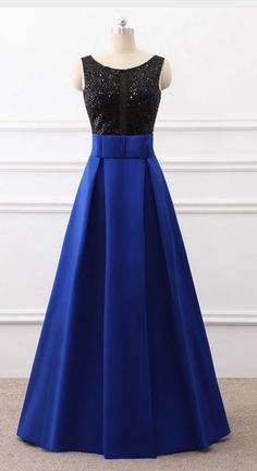Royal Blue Elegant Long prom Gown With Beading   cg5838
