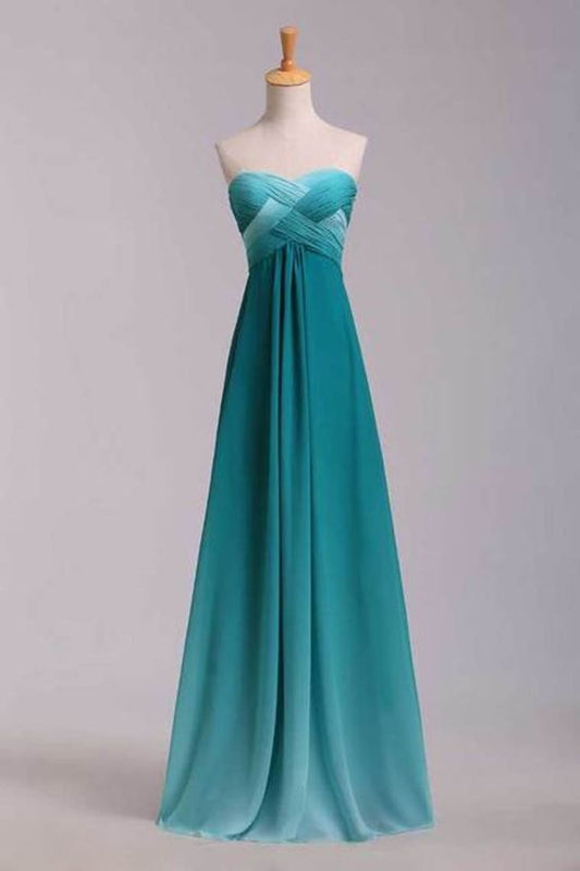 Prom Dresses A Line Sweetheart Floor Length Cross Back Colorful  cg5933