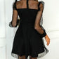 Black Long Sleeves Short Homecoming Dress , Tulle Homecoming Dress  cg5948