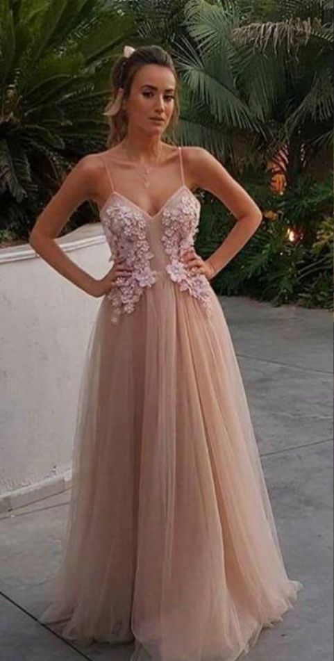 Prom Dresses Beautiful, Beaded 3D Floral Appliques Prom Dress  cg6243
