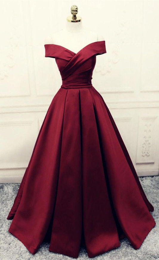 Burgundy Prom Dresses,Ball Gowns Prom Dress,Satin Evening Gowns  cg6309
