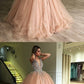 Ball Gown Deep V-Neck Low Cut Champagne Quinceanera Dress with Beading , sparkly prom dress  cg635