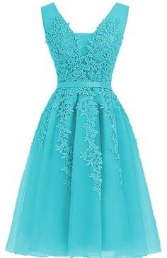 Elegant Appliques Blue Tulle Homecoming Dress  cg6588