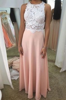 Halter Neck Beadings Blush Appliques Beaded Chiffon Prom Dresses  cg6899