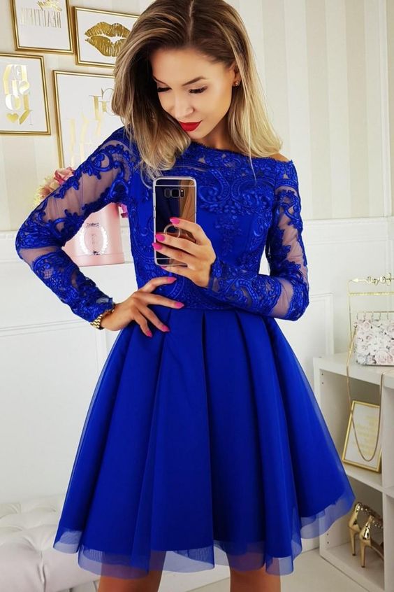royal blue homecoming dress cg6908 โ classygown