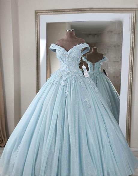 Stunning beautiful blue v neck lace long prom dress, off shoulder evening dress  cg6943