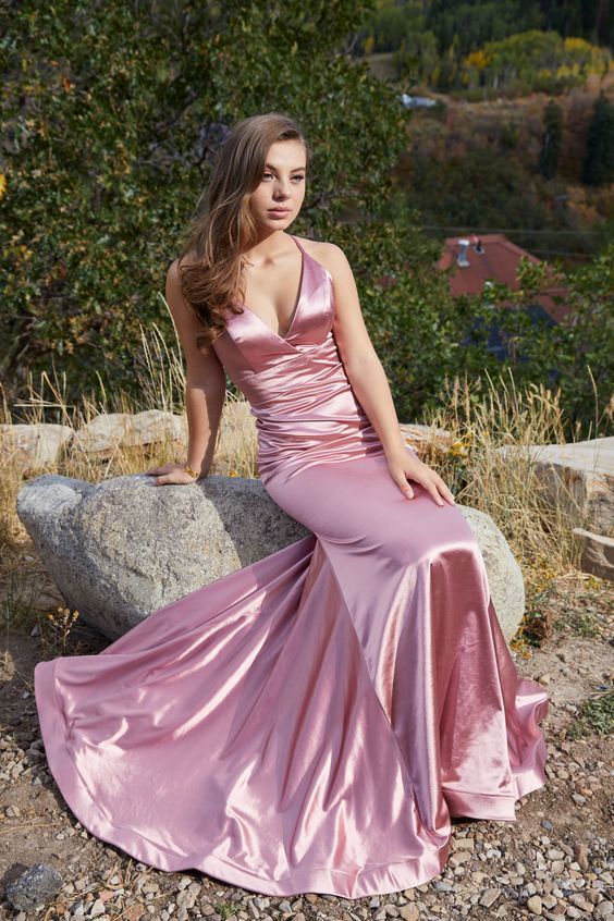Long V-Neck Formal Prom Dress with Trumpet   cg6944