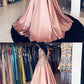 A-Line Deep V-Neck Pink Sequin Long Prom Dress cg697