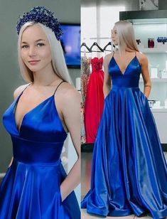 Royal Blue Prom Dress with Pockets, Prom Dresses, Evening Dress, Dance Dress, Graduation School Party Gown  cg7367