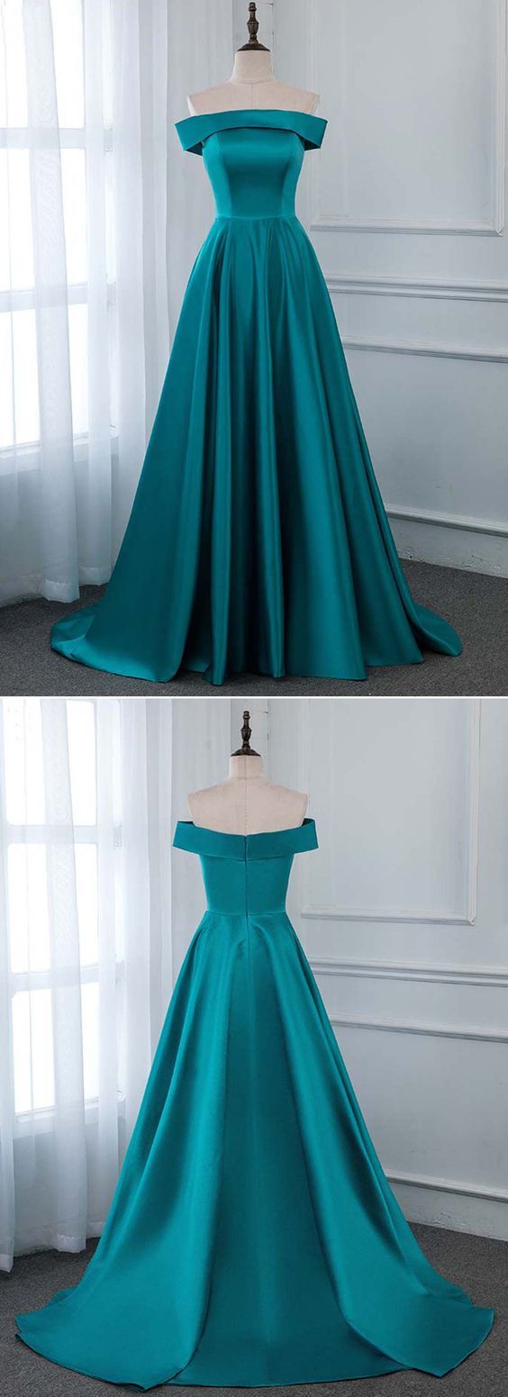 Turquoise Satin Strapless Long Bridesmaid Dress, Prom Dress  cg7554
