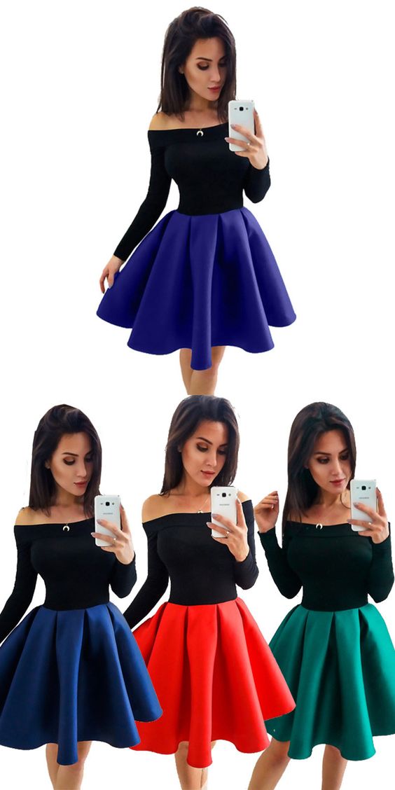 Cute long sleeve Short Homecoming Dresses  cg7662