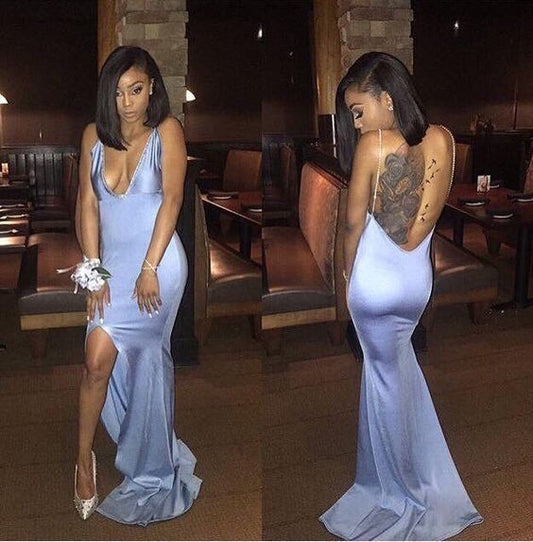 Sexy Ballkleid Meerjungfrau Ballkleider Meerjungfrau Langes rückenfreies formelles Abendkleid cg7684