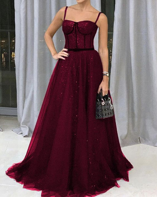 Glitter Sequin Sweetheart Evening Dress Long 2020 Formal Prom Gown   cg7764