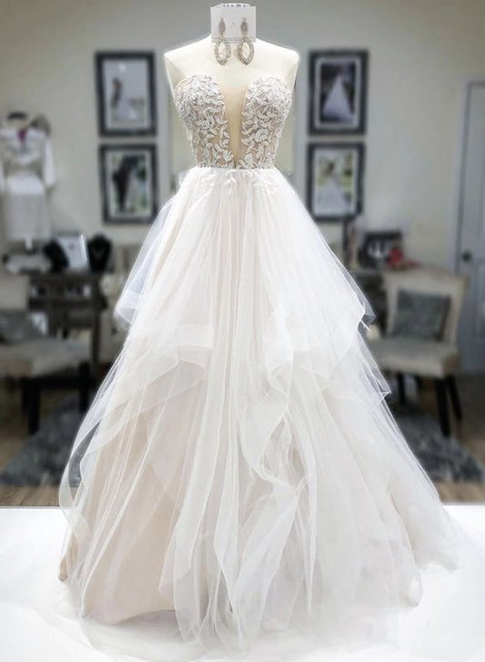 A line prom dress, lace evening dress, formal dress  cg7781