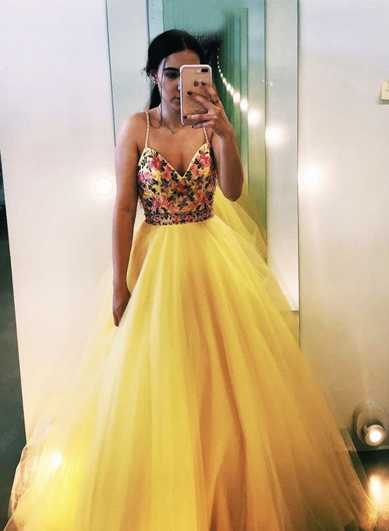 yellow prom dress, yellow evening dress, formal dress  cg7789