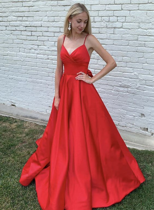 red long prom dress, red evening dress, red formal dress  cg7799