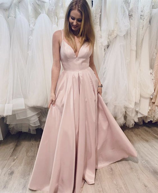 pink long prom dress, pink evening dress, formal dress  cg7976