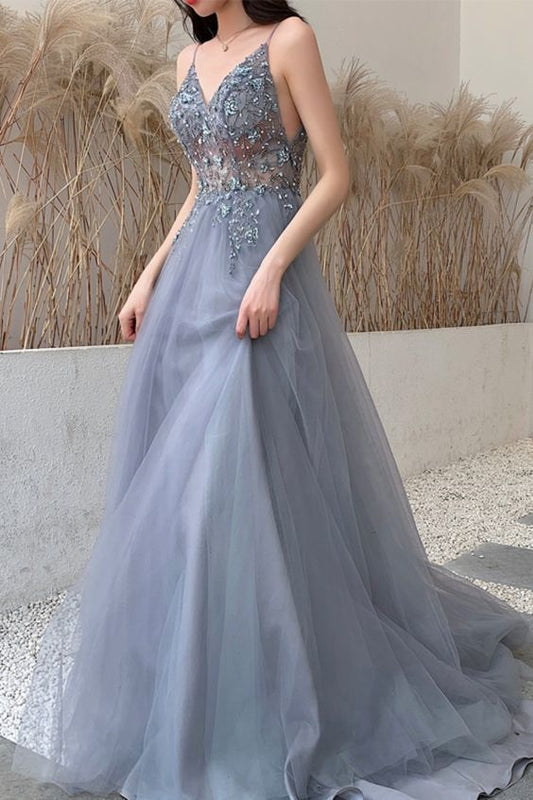 Blue evening dress ,long prom dress ,blingbling dress ,Straps A-Line Beading Rose Wood Prom Dress with Crystal  cg8005