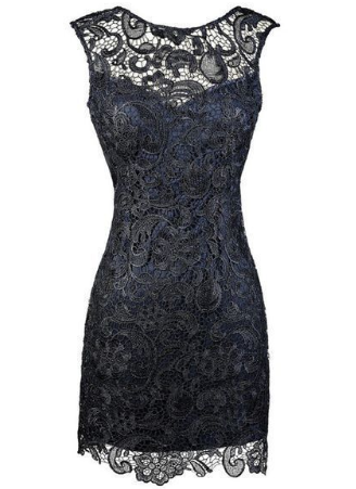 Sheath Bateau Backless Short homecoming Navy Blue Lace Mother of The Bride Dress cg819