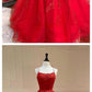 red long prom dresses, lace prom dresses, chic prom gowns  cg8262