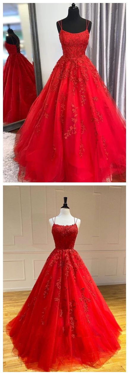 red long prom dresses, lace prom dresses, chic prom gowns  cg8262