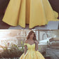 Elegant beautiful off the shoulder flower Ball Gown Prom Dress Appliques Lace Satin Prom Gowns cg843