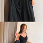 Black Appliqued A-line Long Prom Dress with Slit,Fashion Winter Formal Dress, Wedding Party Dress cg847