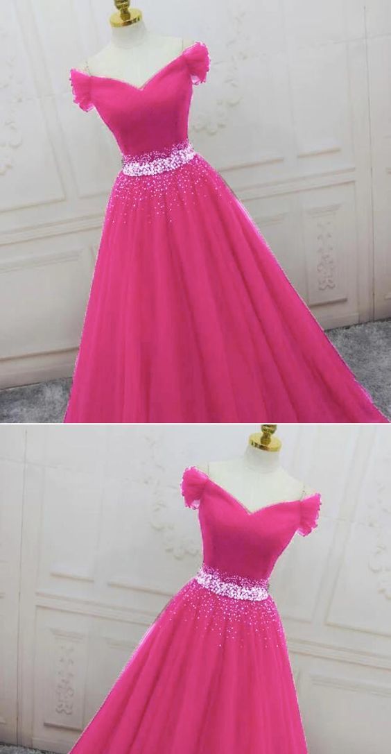 hot bright pink prom Ball Gown  cg8600