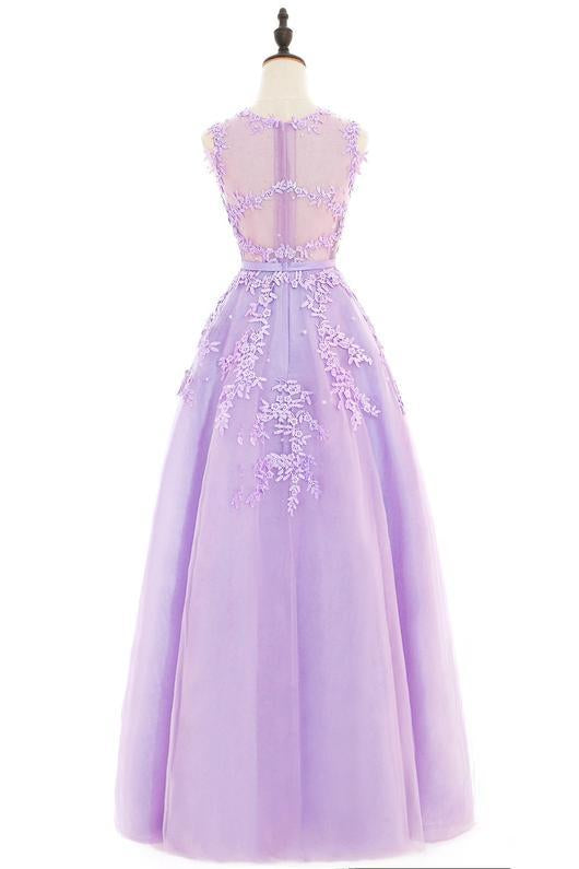 Beautiful Purple Ball Gown Tulle Long Party Dress, A-Line Prom Dress 2020  cg8605