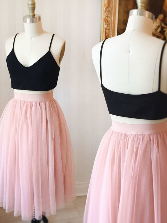 Cute Pink Knee Length Tulle Skirt Homecoming Dress  cg8683