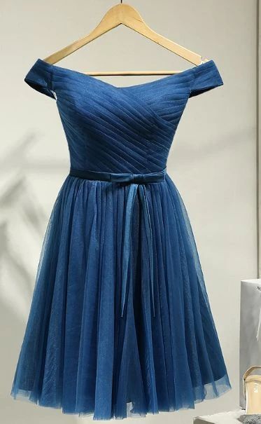 Navy Blue Party Dress, Simple Short Formal Dress, Homecoming Dress  cg8687