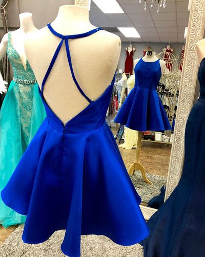 Royal Blue Short homecoming Dress   cg8799