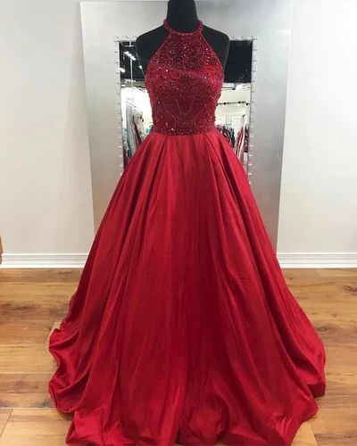 Unique wine red long beaded senior prom dress, long tulle evening dress  cg8863
