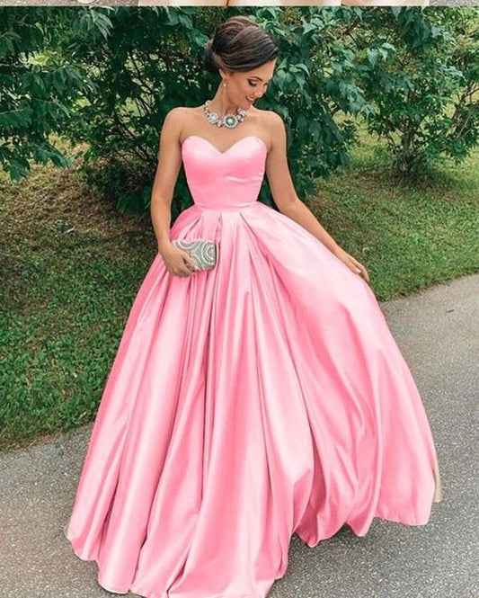 Sweetheart Prom Dresses,Sleeveless Formal Dresses,Satin Prom Gown   cg9019